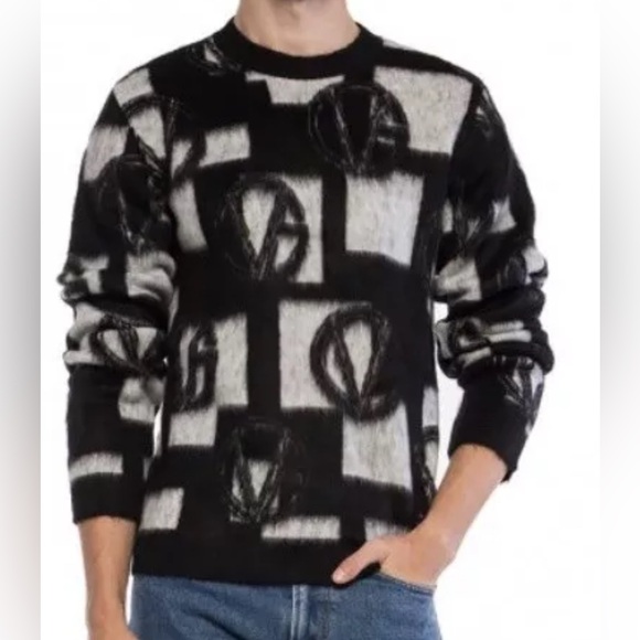 VERSACE MENS EMBROIDERED SWEATER SZ M/L - Picture 2 of 9